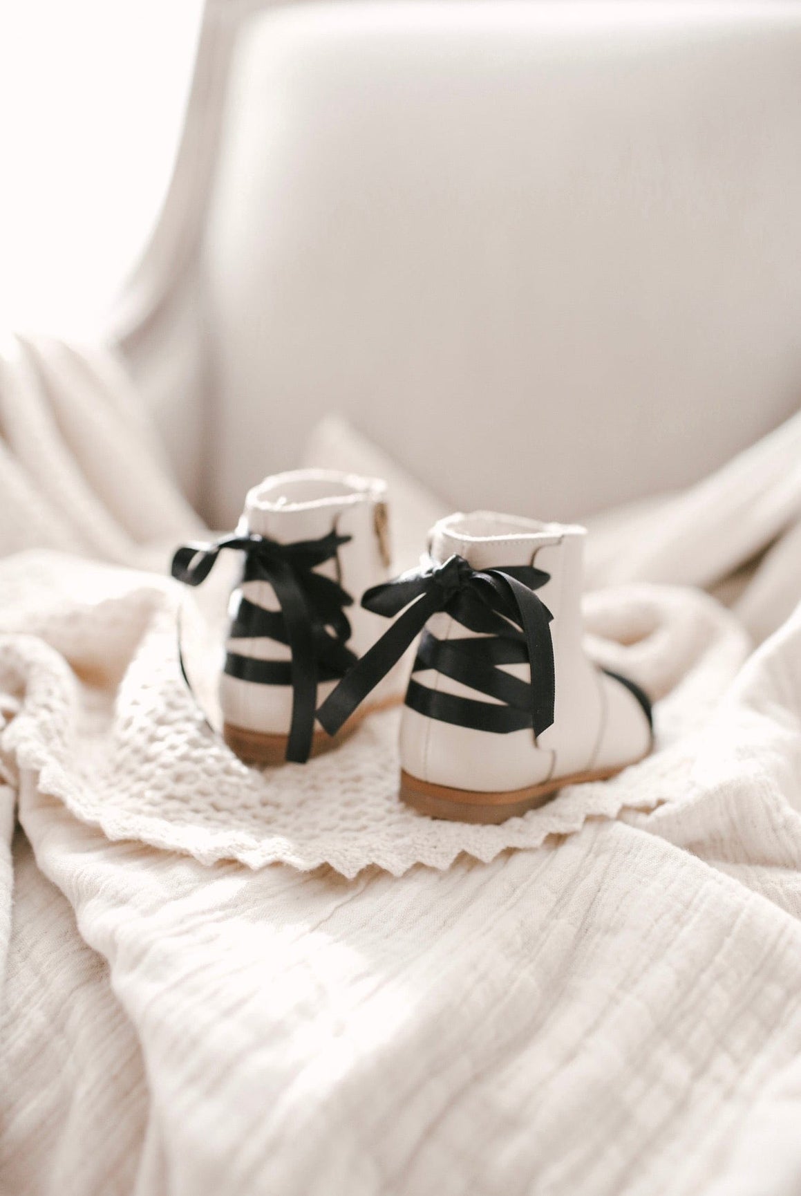 Zoe Beige and Black Leather Boots