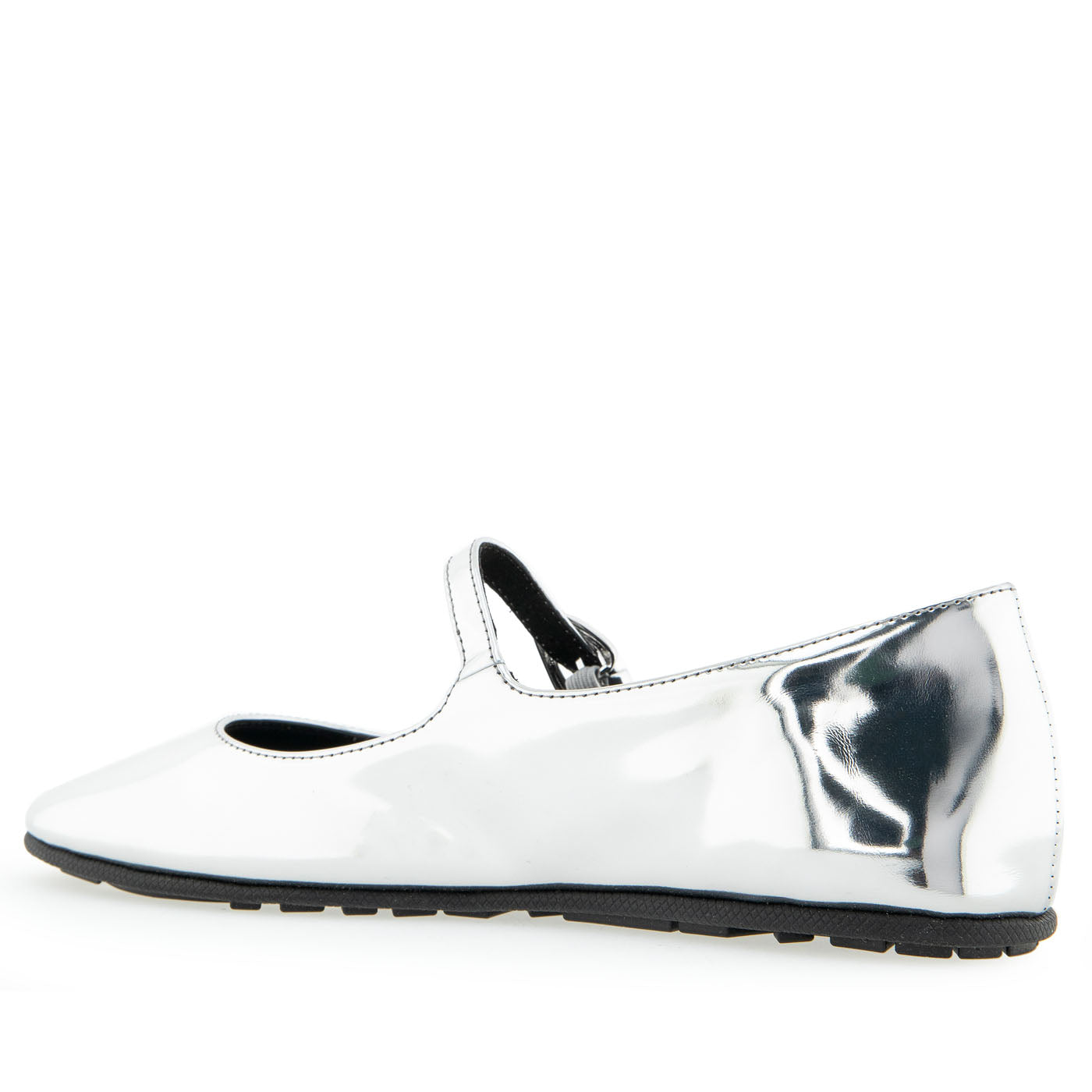 Perry Casual Flat | Silver Mirror Faux Leather