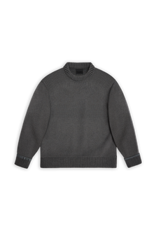 RAINS Sowa Knit Crew Neck Grey/Black Long Sleeve