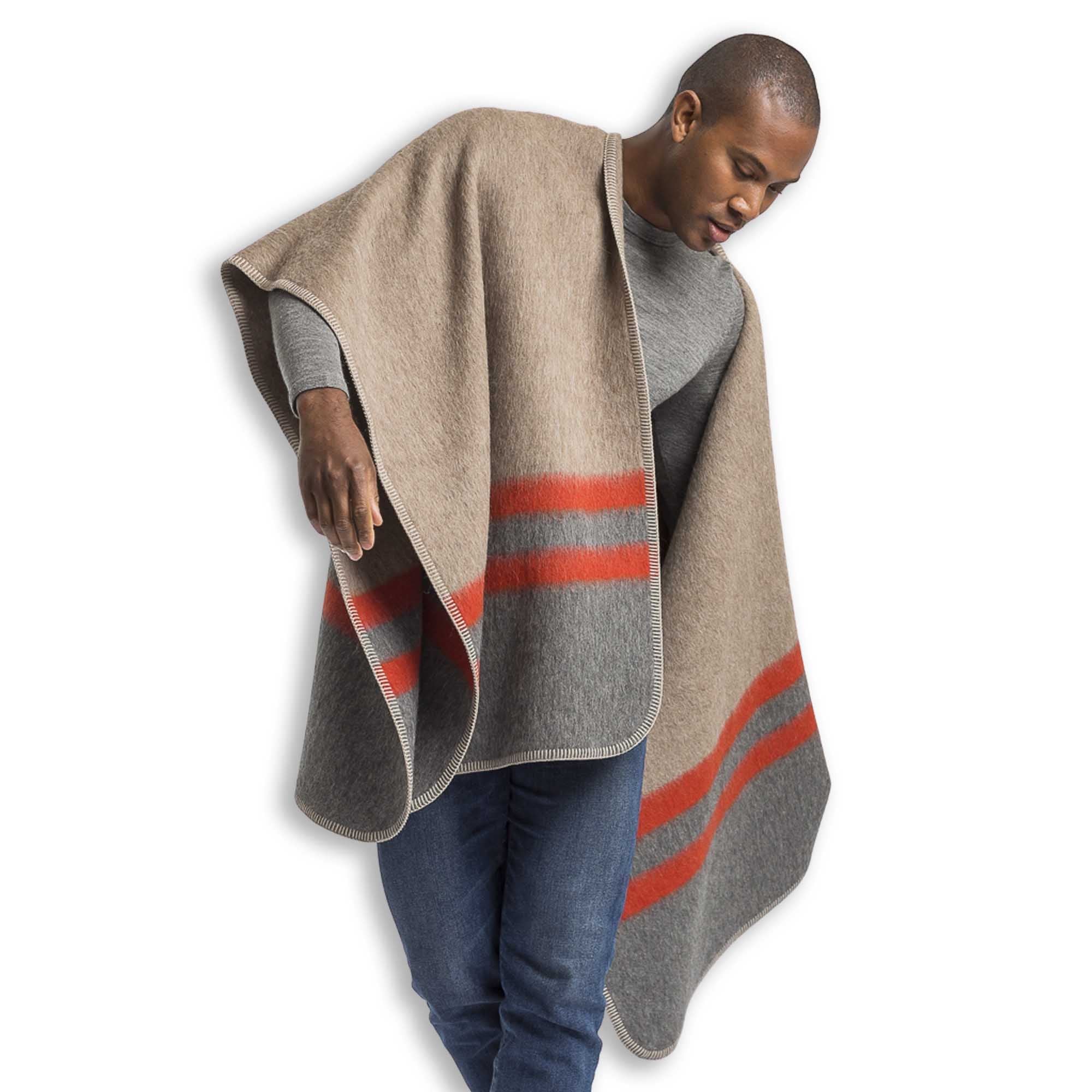 Unisex | Olsen Cape | Taupe / Dark Grey / Paprika