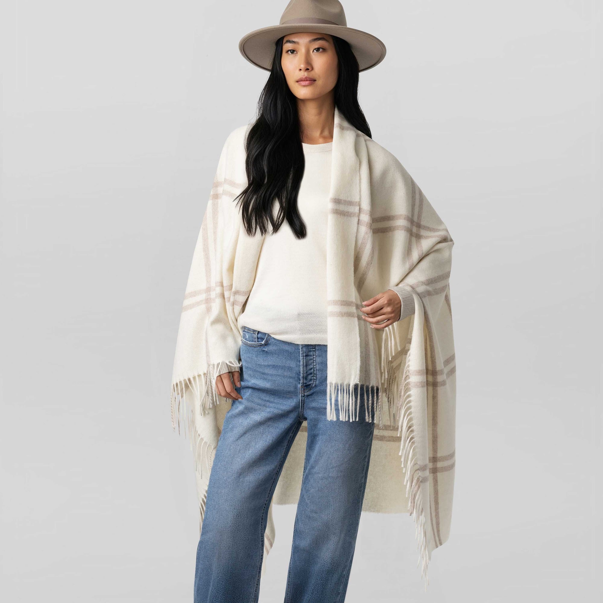Unisex | Geneva Wrap | Ivory / Beige
