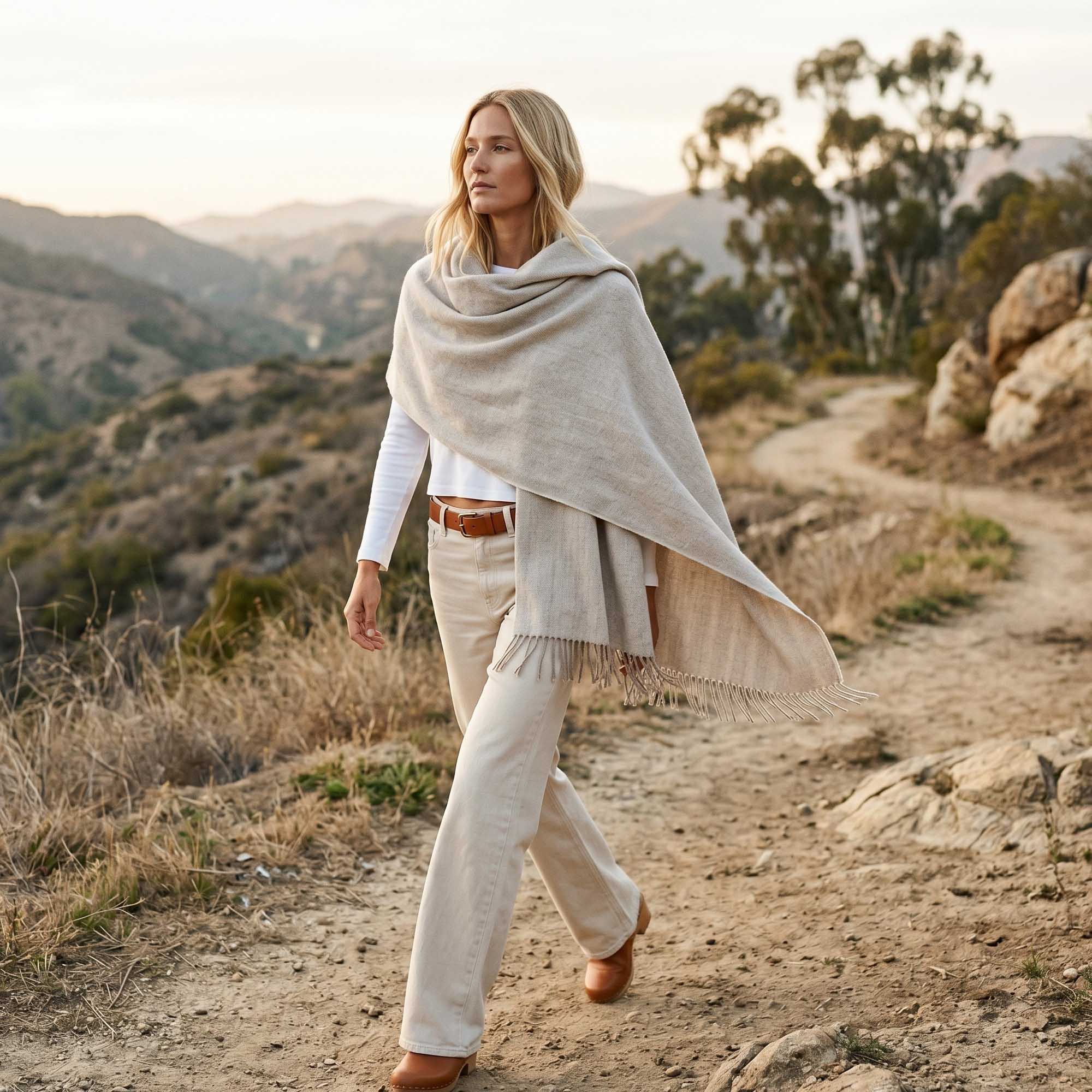 Unisex | Maxi Wrap | Herringbone Taupe