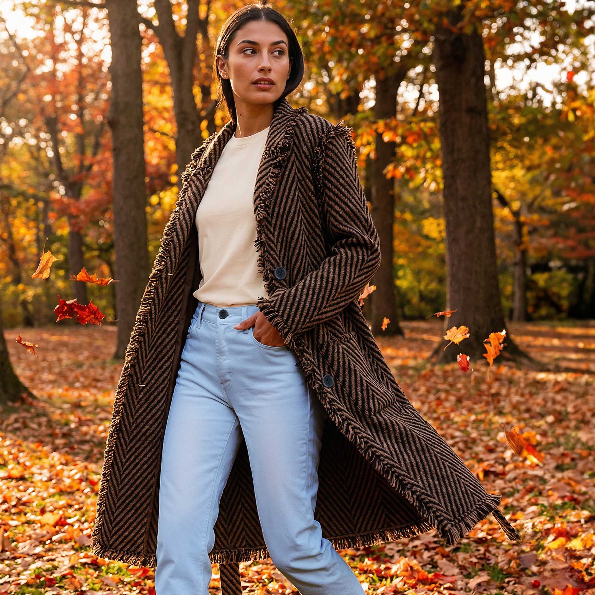 Women | Ivy Coat | Black / Camel