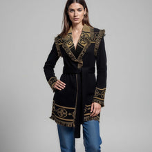 Women | Hacienda Cardigan | Black / Camel