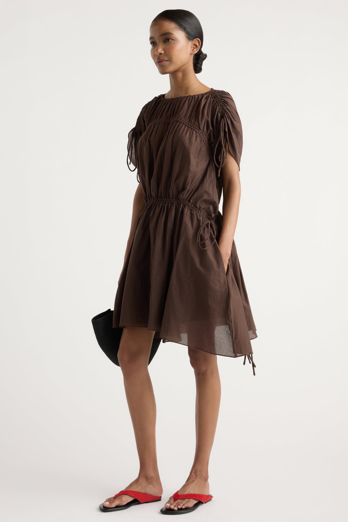 Isilda | Akemi Tie-Shoulder Organic Cotton Dress in Size Extra Small