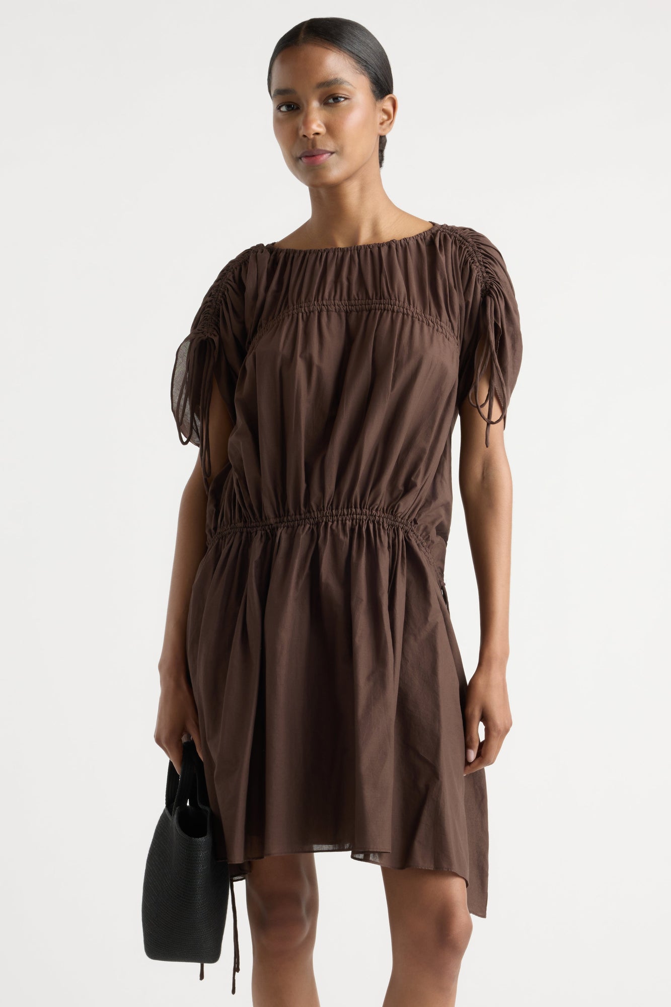 Isilda | Akemi Tie-Shoulder Organic Cotton Dress in Size Extra Small