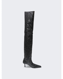 Alexander Wang | Women | Viola 65 High Hip Boot Asphalt | Black