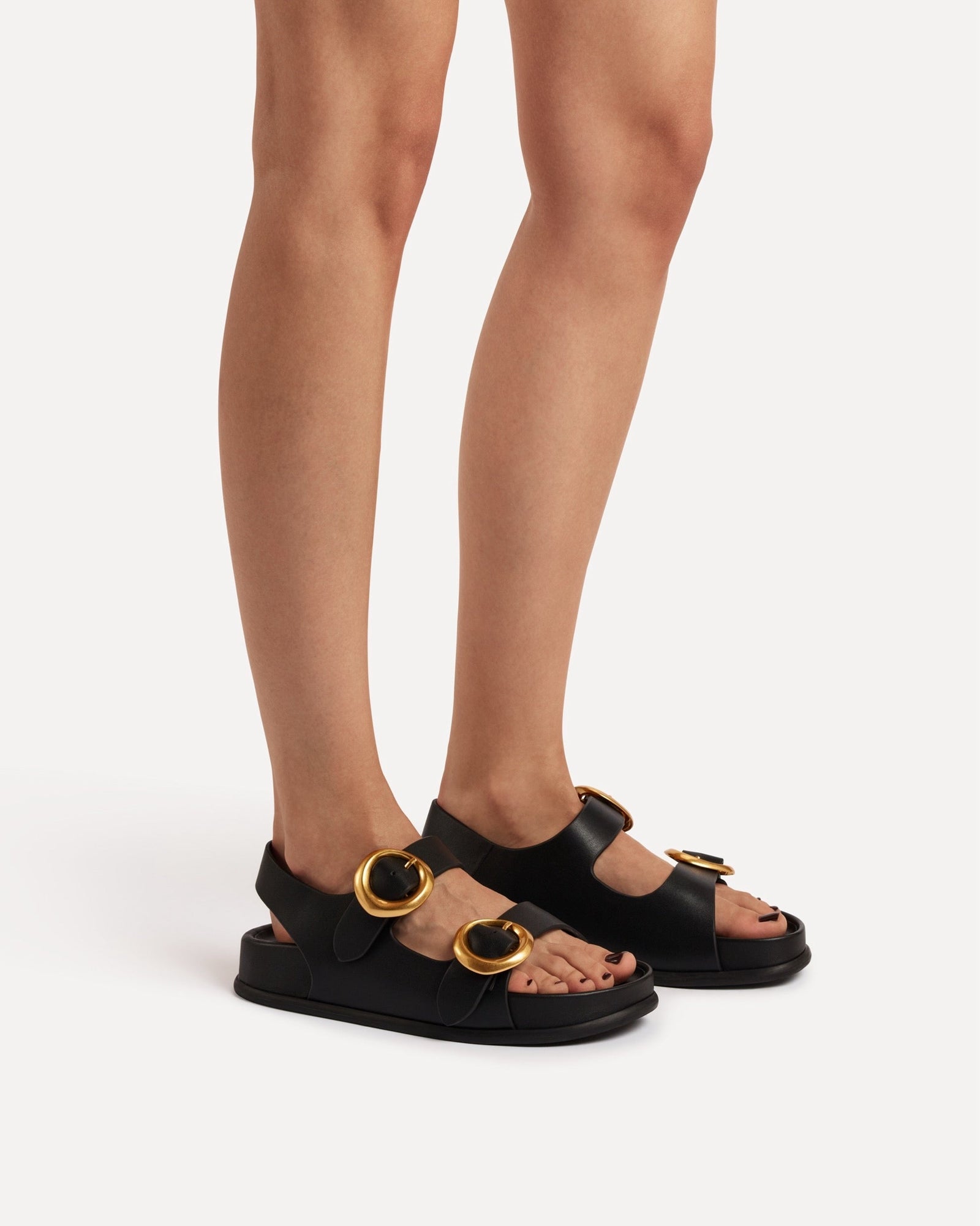 Allegra Chunky Flat Sandal | Sage Crocodile