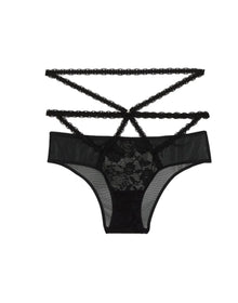 Adore Me Brigitte Cheeky Panty in color Jet Black and shape cheeky