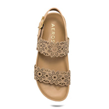 Lily Sandal Footbed | Beige Bisque Perf Faux Nubuck