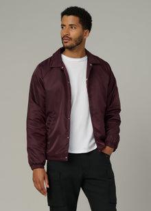 Satine Coach Jacket in Wine – modern and refined addition to jackets for men.