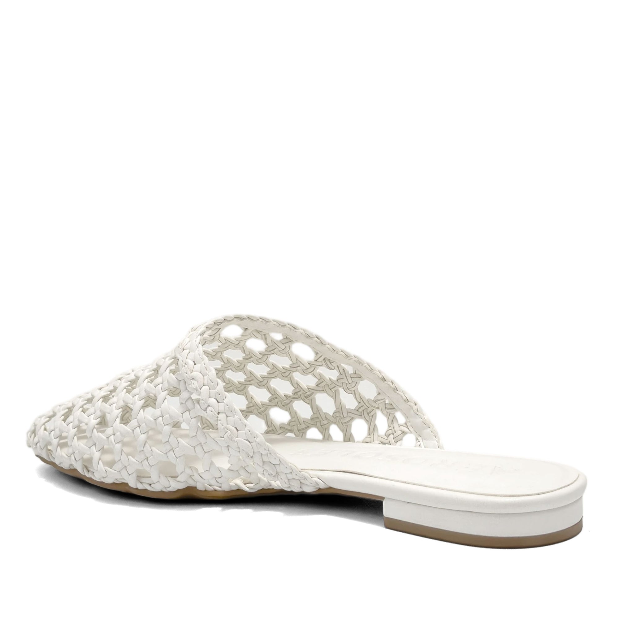 Assia Dress Flat | White Faux Open Woven