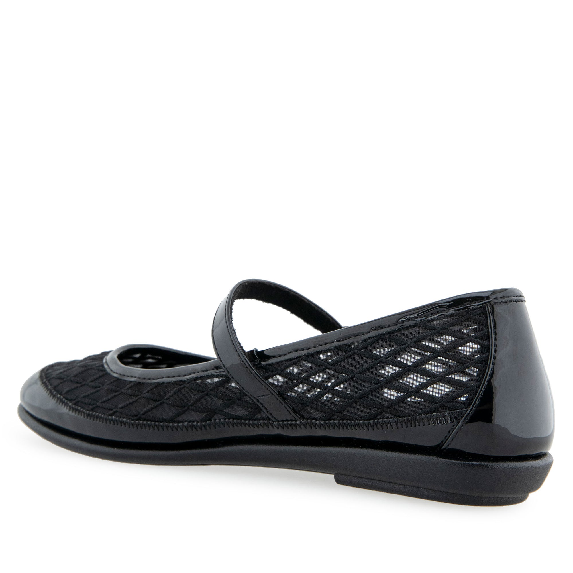 Baylee Casual Flat | Black Mesh Fabric