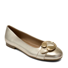 Paradise Casual Flat | Soft Gold Faux Metallic Nappa