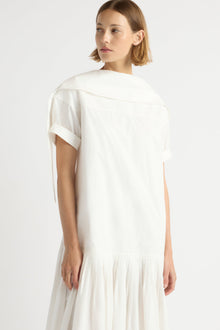 Mali | Babba Shirred Scarf-Neck Dress in Size Small