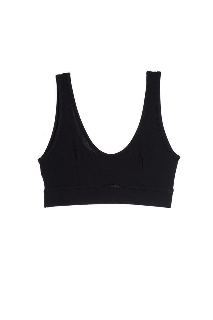 Base Layer Soft Cut Out Bralette | Black