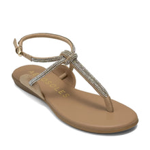 Gioiosa Sandal Wedge | Beige Bisque Faux Suede/Crystals