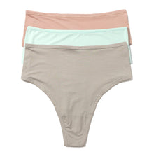 3-Pack YourFit High Cut Thong | Almond Milk | Crystal Clear | Sleep In (Grey)