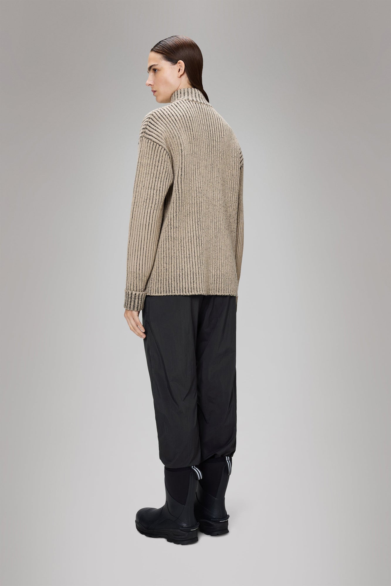 Unisex | Sapa Half Zip Knit | Beige/Black