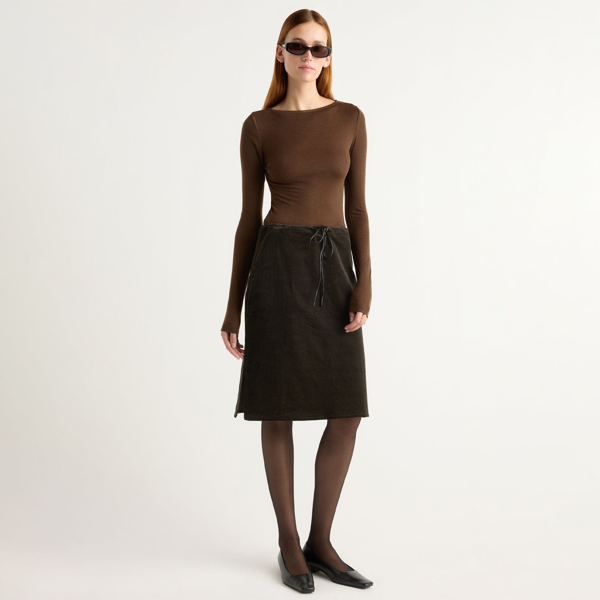 Kelsey | Bellamy Corduroy Tie-Waist Skirt in Size Small