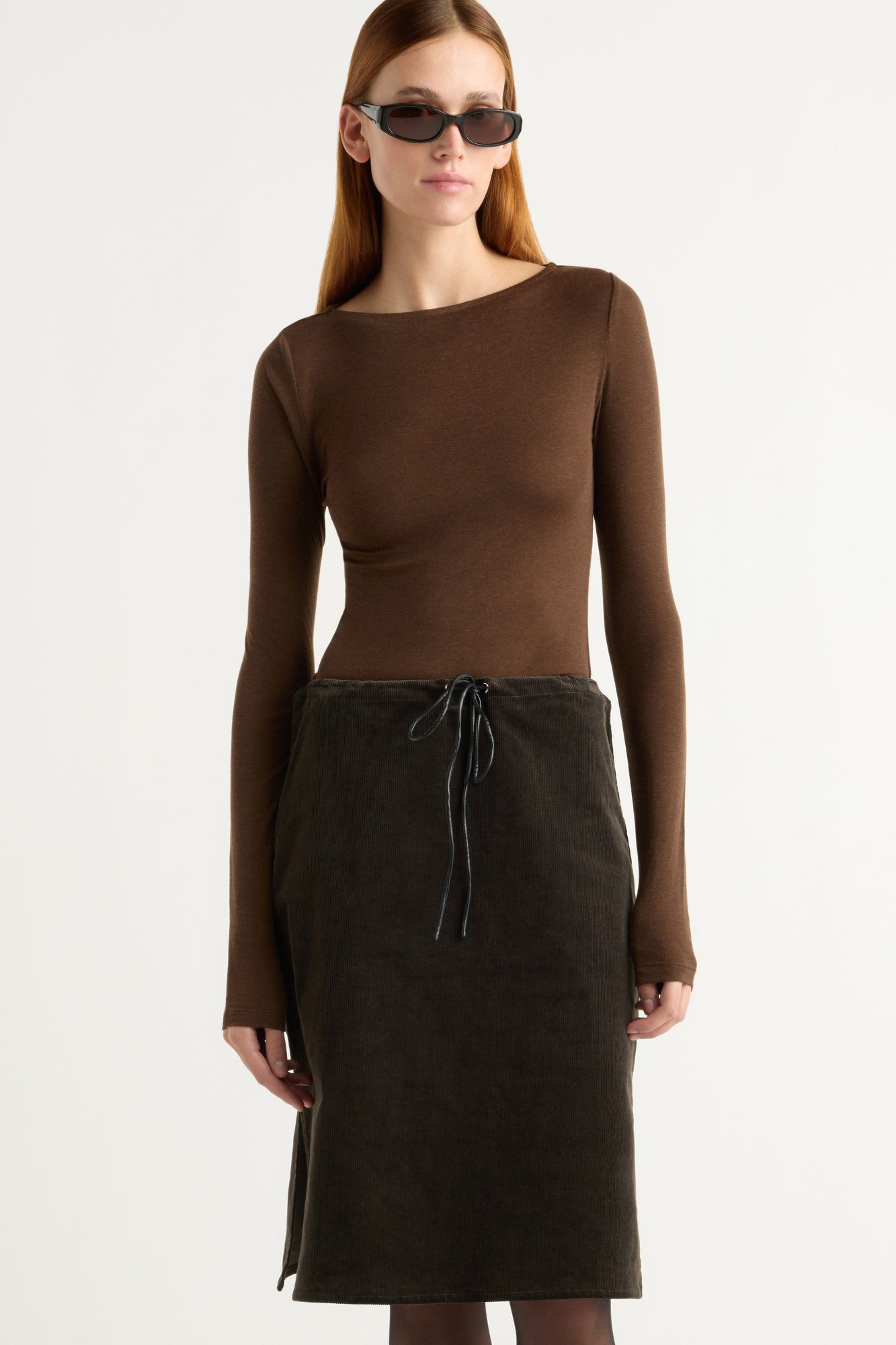 Kelsey | Bellamy Corduroy Tie-Waist Skirt in Size Small