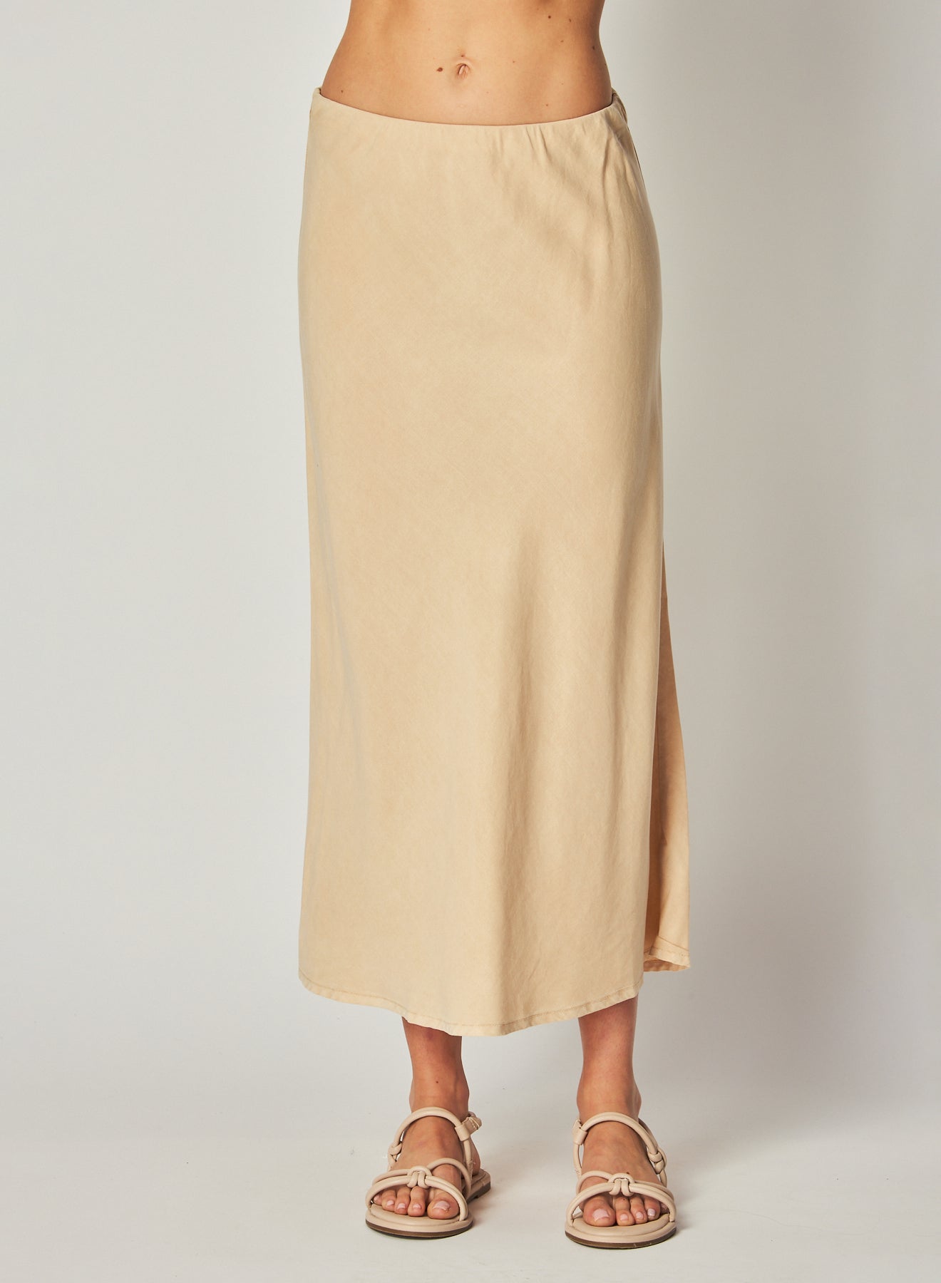Bias Midi Skirt | Summer Khaki