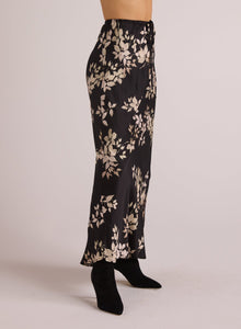 Bias Skirt with Tie | Ivory Floral Print