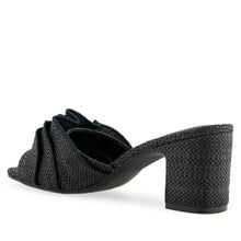 Gabrielle Sandal Block Heel | Black Raffia