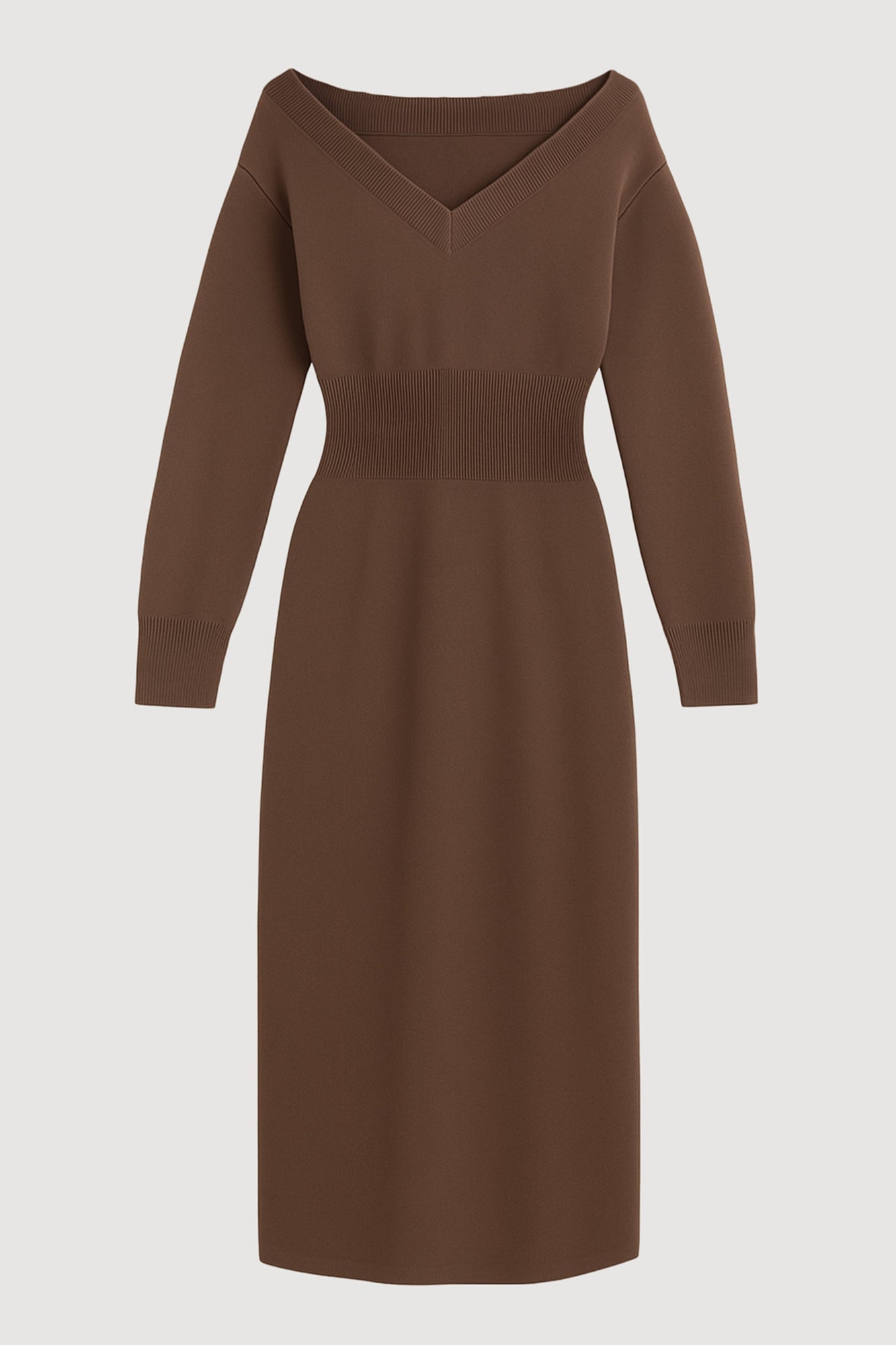 Marije | Bora Off-Shoulder V-Neck Sweater Dress in Size Small - Flat