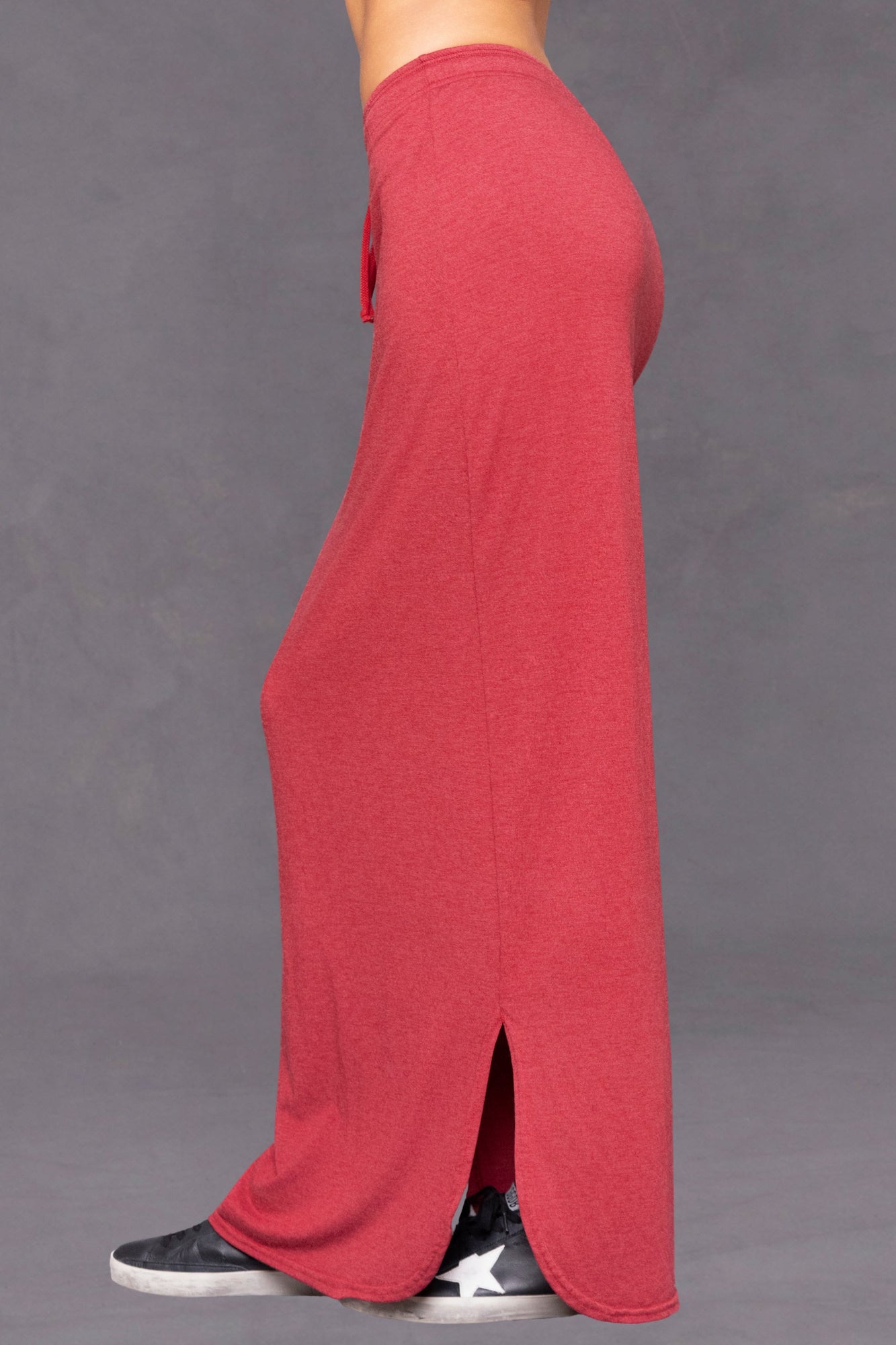 Women | Butter Terry Shirttail Maxi Skirt | Crimson