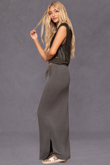 Women | Butter Terry Shirttail Maxi Skirt | Olive