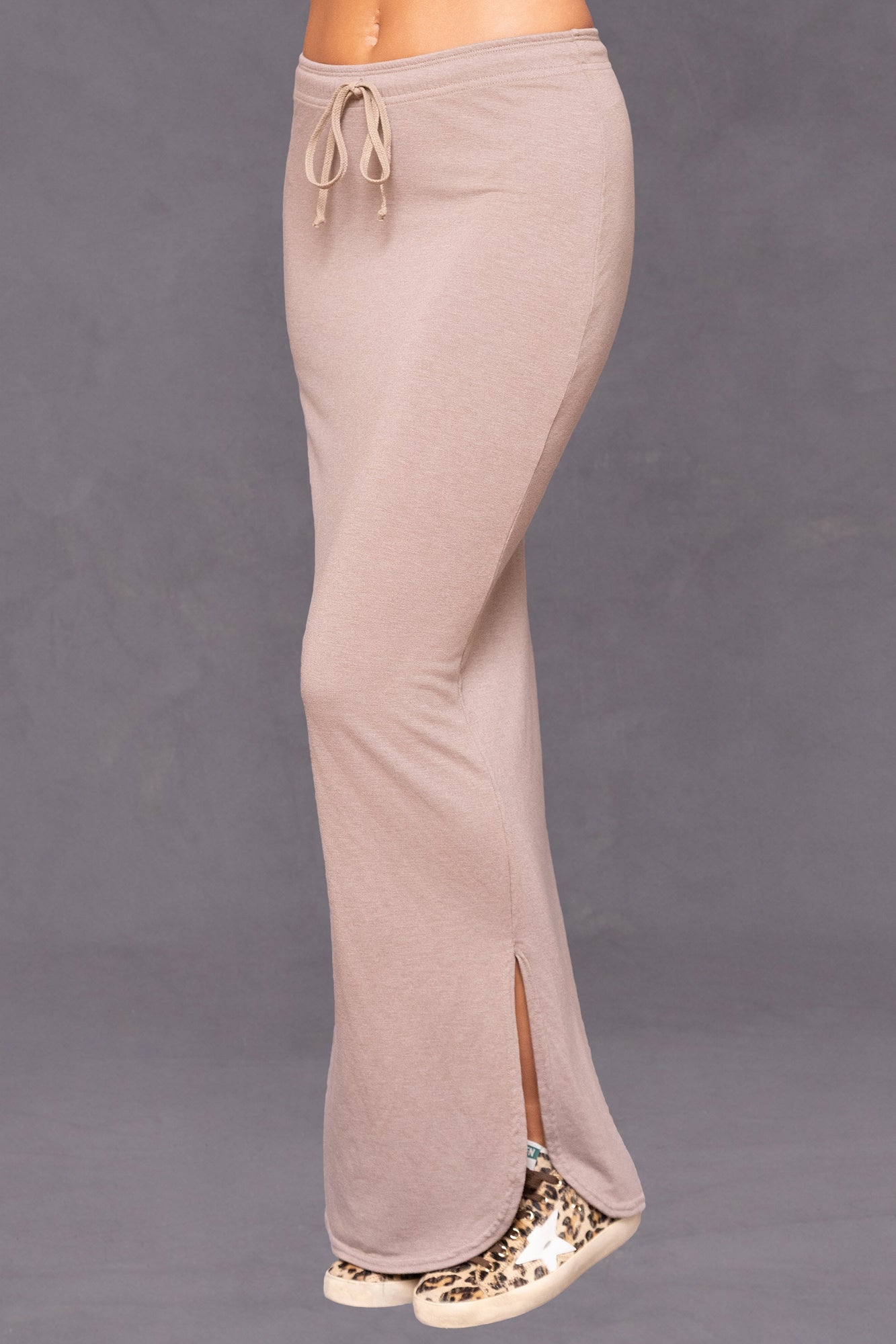Women | Butter Terry Shirttail Maxi Skirt | Woodsmoke