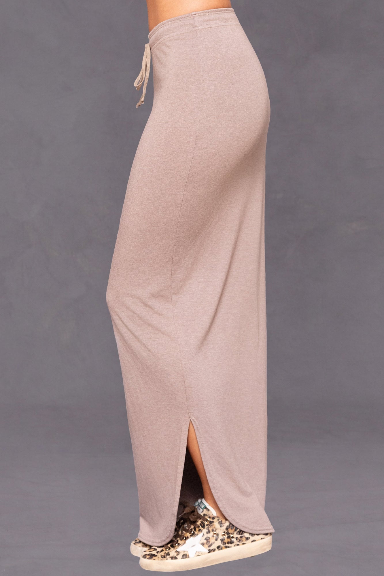 Women | Butter Terry Shirttail Maxi Skirt | Woodsmoke