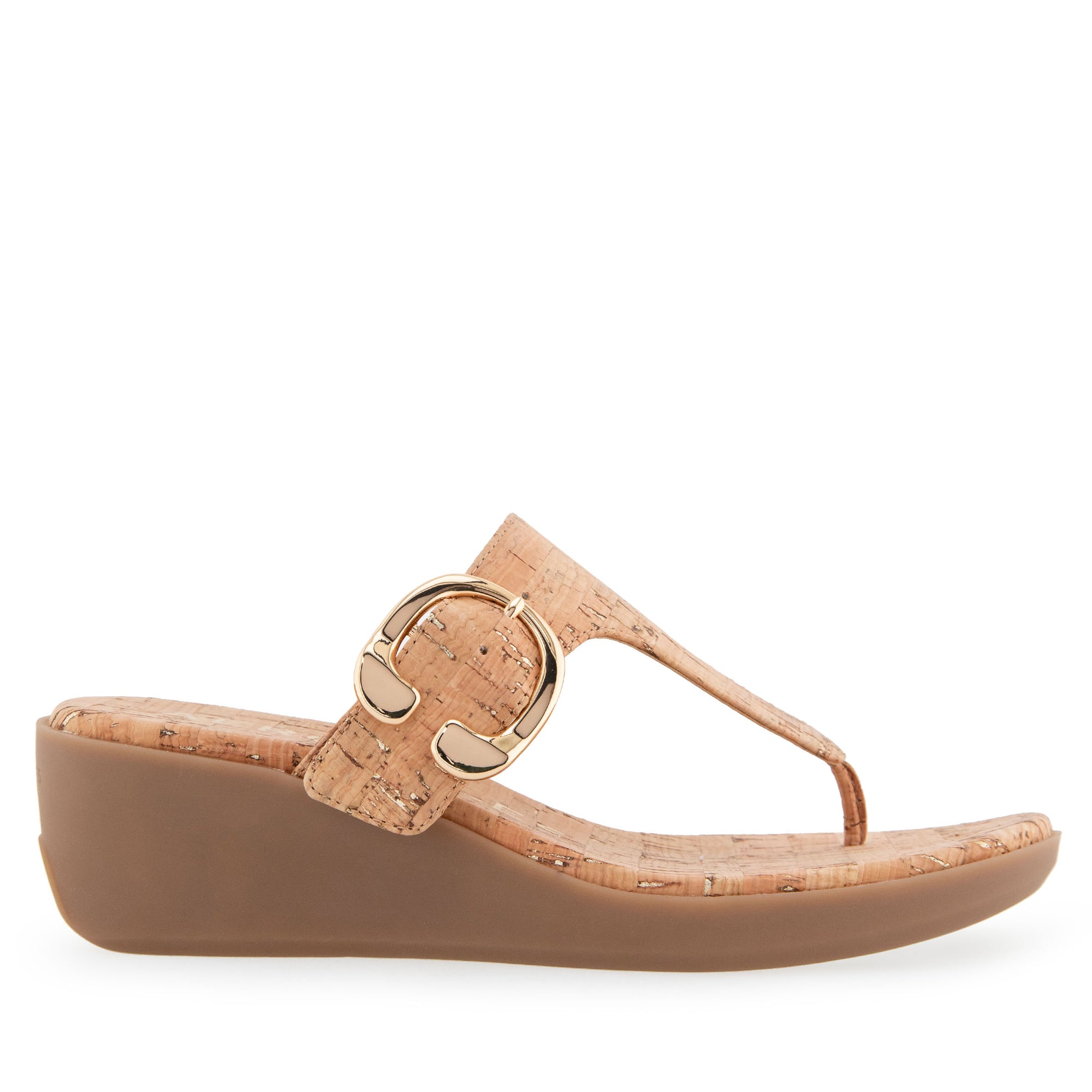 Izola Sandal Wedge | Natural/Gold Cork
