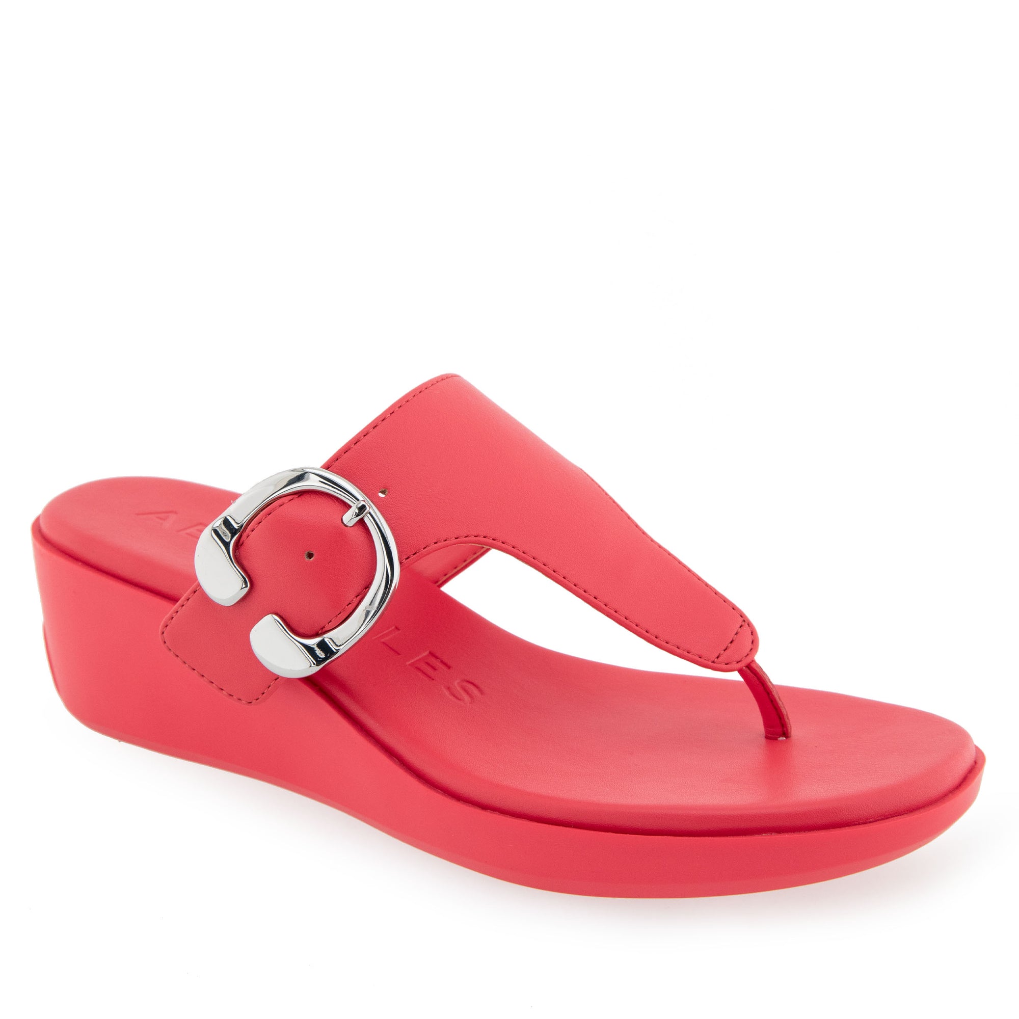 Izola Sandal Wedge | Coral Faux Leather