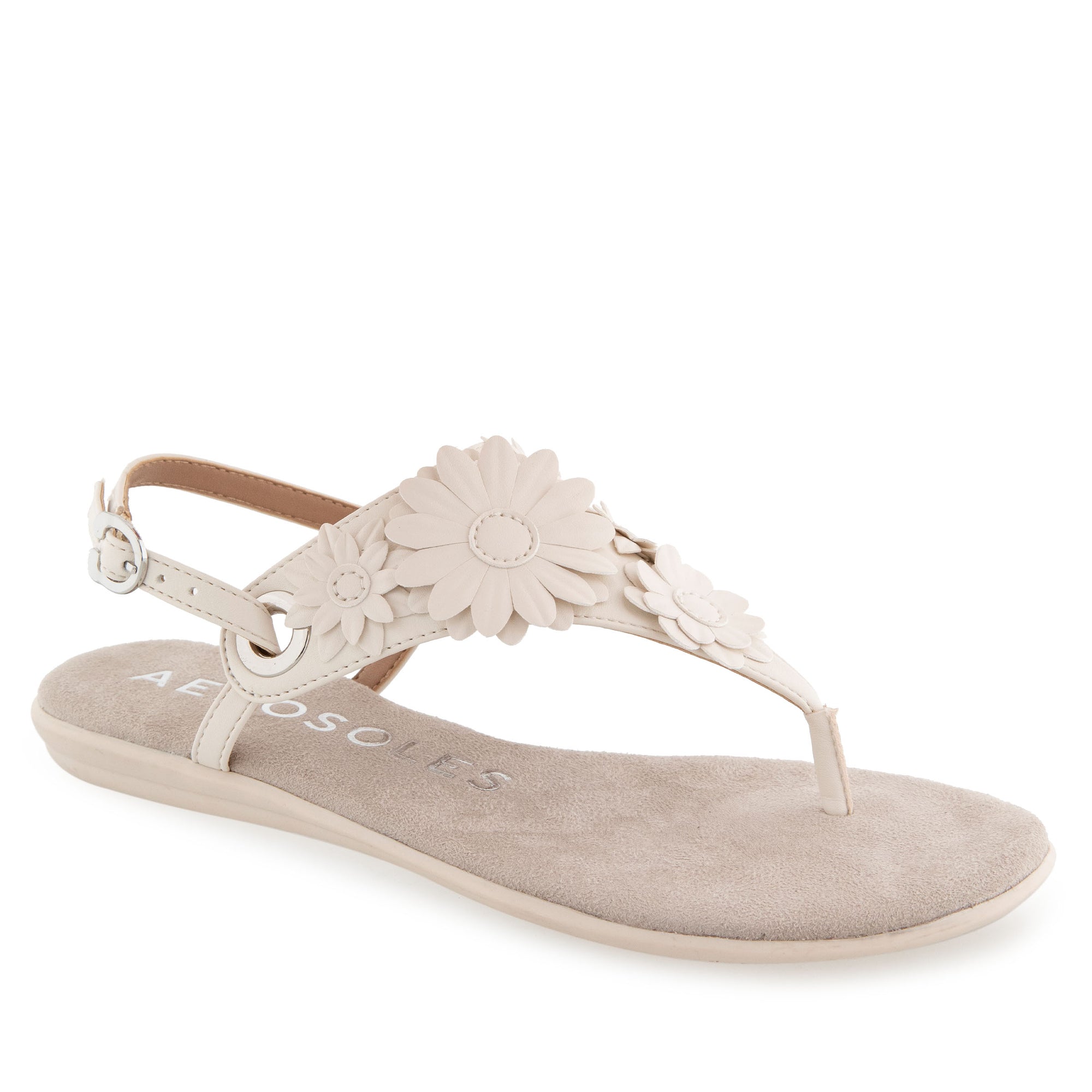 Connie Sandal Flat | Eggnog Faux Leather
