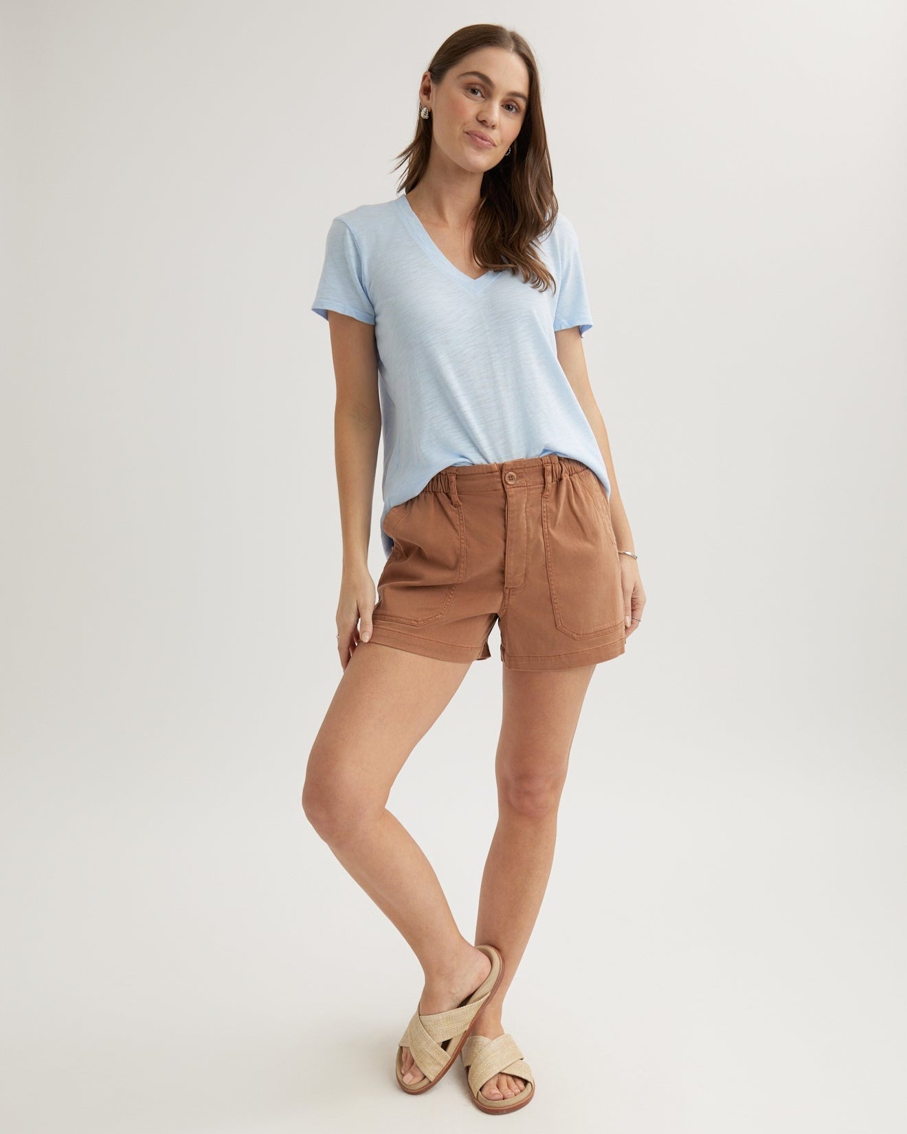Callie Ruffle Short | Terracotta Brown