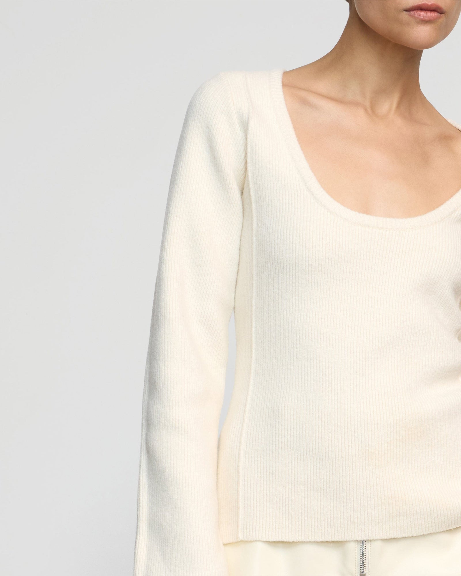 Charlotte | Camilla Seam-Detail Scoop-Neck Sweater in Size Extra Small