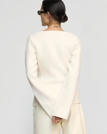 Charlotte | Camilla Seam-Detail Scoop-Neck Sweater in Size Extra Small