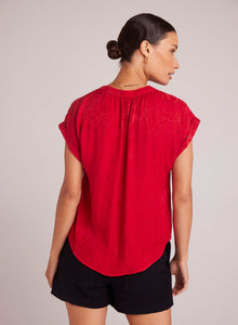 Cap Sleeve Henley | Summer Rouge