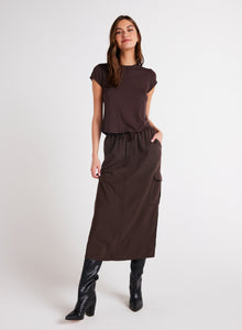 Cargo Midi Skirt | Chestnut Brown