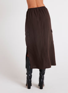 Cargo Midi Skirt | Chestnut Brown