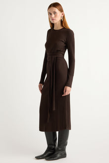 Kelsey | Carmen Ribbed Long-Sleeve Wrap Dress in Size Small