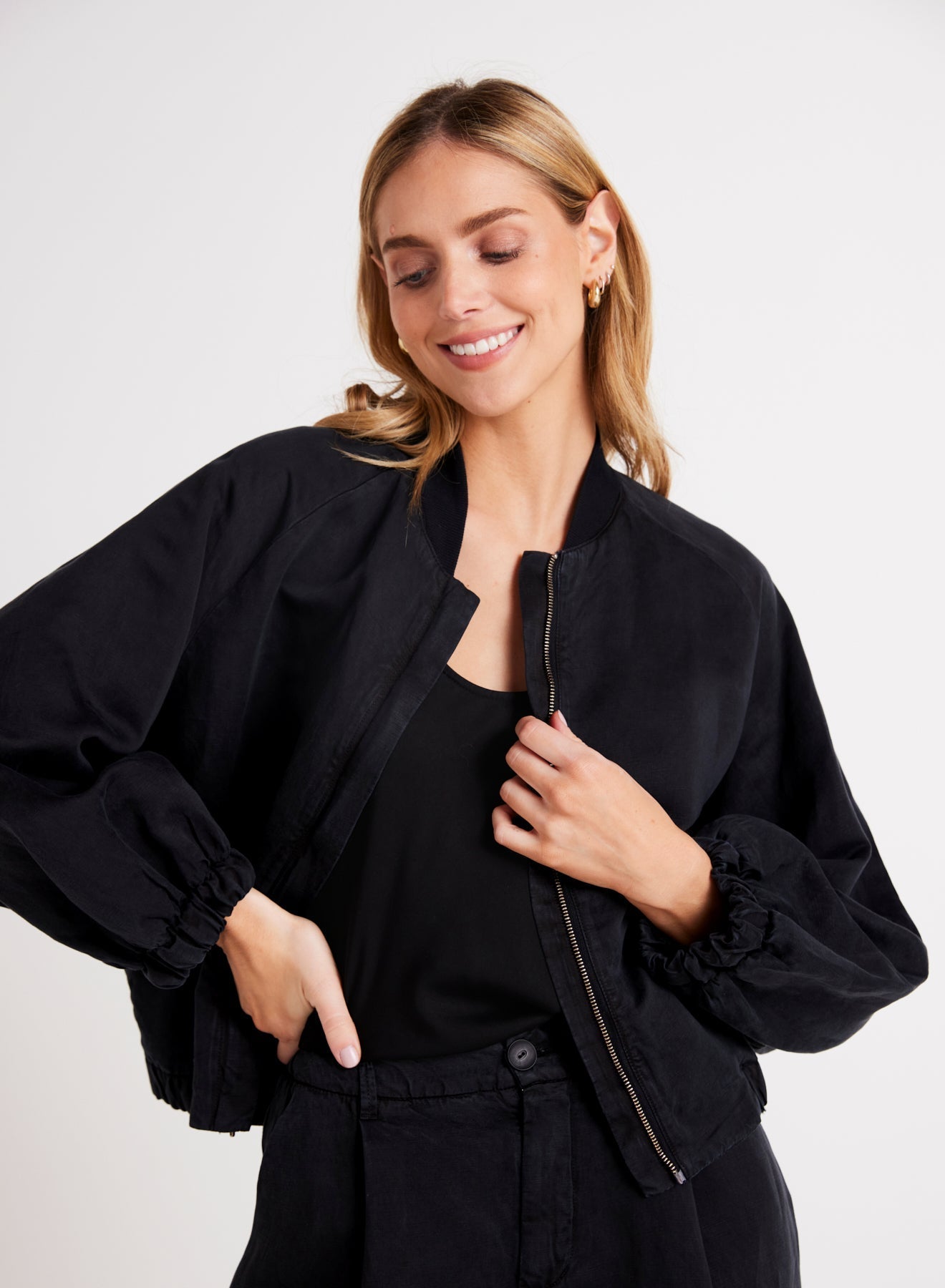 Chloe Clean Bomber Jacket | Black