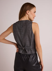 Cinch Back Vest | Glencheck Plaid