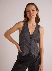 Cinch Back Vest | Glencheck Plaid