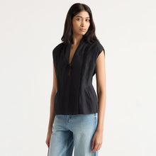 Arya | Claudine Pintuck-Pleated Blouse in Size Small