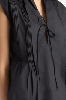 Arya | Claudine Pintuck-Pleated Blouse in Size Small