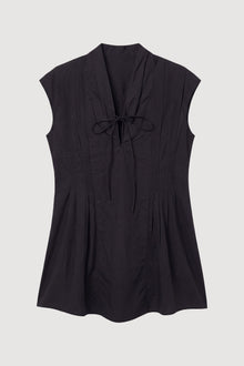 Arya | Claudine Pintuck-Pleated Blouse in Size Small - Flat