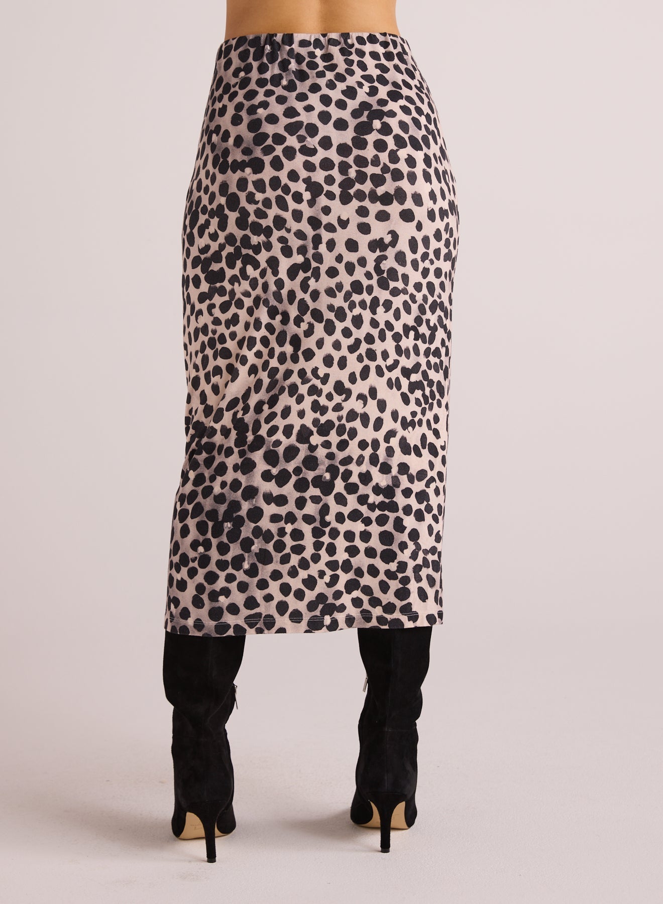 Clean Waist Straight Skirt | Winter Spots Print